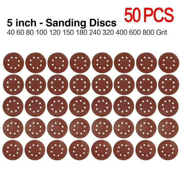 50pcs 8-Hole Sanding Sheets Round Discs Paper Pads Grinder 125mm 100 Grit 50pcs 8-Hole Sanding Sheets Round Discs Paper Pads Grinder 125mm 100 Grit